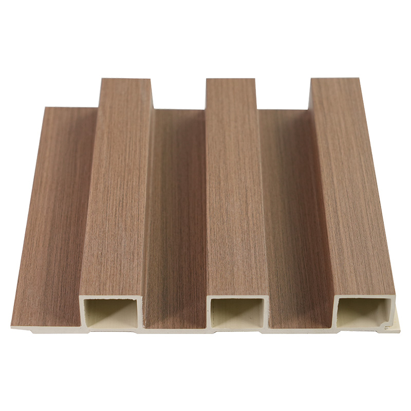 Larghezza 195mm Spessore 28mm Fibra di bambù Decorativo Legno Interno Edificio Scanalatura 3D Pannello a parete composito in legno-plastica in PVC